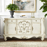 Acme Versailles Wooden 5 Drawer Dresser in Bone and White ACME Furniture
