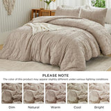 Andency Queen Comforter Set Khaki, 3 Pieces Boho Tufted Lightweight Fall Bedding Comforter Set for Queen Bed, Soft Fluffy Bed Comforter Tan (90x90In Comforter & 2 Pillowcases) Andency