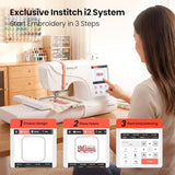 PooLin EOC05(2in1) Sewing and Embroidery Machine 4"x4" & 4"x9.25" Embroidery Size, 130 Built-in Designs 207 Sewing Stitches, 7" Touch Screen with WiFi Transfer, Includes Full Kits & 1-on-1 Training