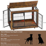 EasyCom Large Dog Crate Furniture, 41.33" Extra Large Dog Kennel Indoor with Top-Access Teasing/Feeding Door, Spacious Dog Crates for Large Dogs, Furniture-Style Dog Cage with Wheels Dog Crate Table EasyCom