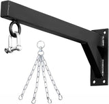 Punch Bag Wall Bracket by JP Sports - 18inch Heavy Duty with D-Shackle Swivel, Chain & Fixings Materials JP ADVANCE CHOICE