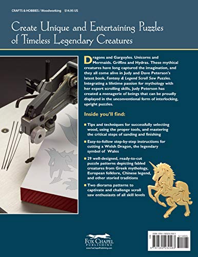 Fantasy & Legend Scroll Saw Puzzles (Fox Chapel Publishing) 29 Ready-to-Cut Patterns for Fantastic Creatures like Dragons, Gargoyles, Unicorns, Hydra, Phoenix, Griffin, Hippogriff, Mermaids, and More Fox Chapel Publishing