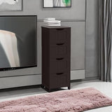 Stylish Espresso Wooden Bathroom Floor Cabinet with 4 Spacious Drawers Yaheetech