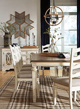 Signature Design by Ashley Realyn French Country Dining Extension Table, Seats up to 8, Chipped White Signature Design by Ashley
