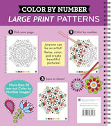 Brain Games - Color by Number - Large Print: Patterns (Stress Free Coloring Book) WoodArtSupply