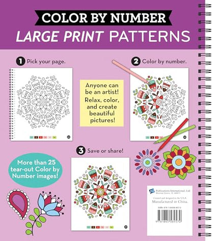 Brain Games - Color by Number - Large Print: Patterns (Stress Free Coloring Book)