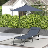 Outsunny Folding Chaise Lounge Chair, Patio Sun Tanning Chair, Outdoor Chaise Lounger with 4-Position Reclining Back, Breathable Mesh Seat for Beach, Poolside, Yard, Gray