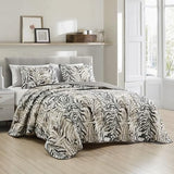 ESCA 3-Piece Alley Animal Print Gray Bedspread Set King Size Tiger Quilt ESCA