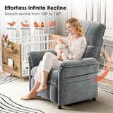 AMADA HOMEFURNISHING Power Recliner Chair for Adults, Adjustable Modern Chenille Reclining Chair with Side Pockets, Remote, Footrest, Thick Seat Cushion for Home Theater, Living Room, Bedroom & RV