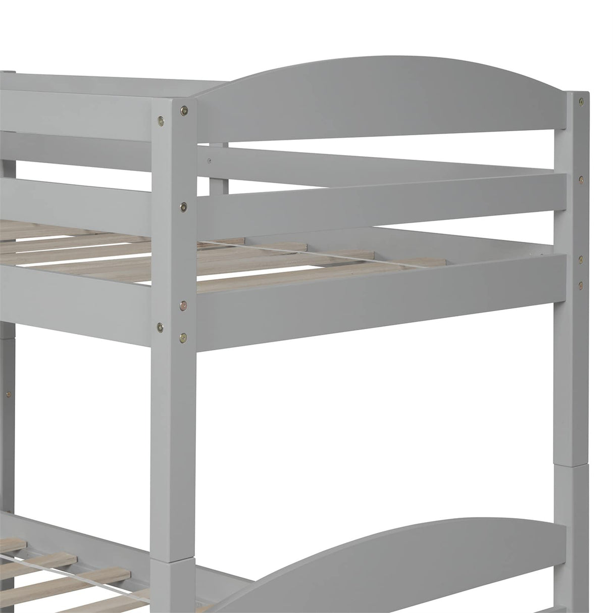 Bellemave L-Shaped Quad Bunk Bed with Trundle, Twin Over Twin, Gray, 4 Beds Bellemave