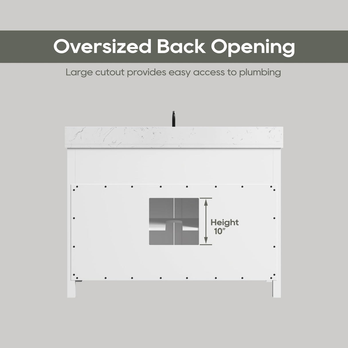 DELUXE LIVING 48 Inch Bathroom Vanity with Sink, Single Sink Bathroom Vanity, Solid Wooden Frame Bathroom Sink Cabinet with Soft Closing Doors & Drawers, Adjustable Feet, Apron Farm Sink, White DELUXE LIVING