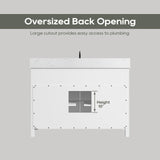 DELUXE LIVING 48 Inch Bathroom Vanity with Sink, Single Sink Bathroom Vanity, Solid Wooden Frame Bathroom Sink Cabinet with Soft Closing Doors & Drawers, Adjustable Feet, Apron Farm Sink, White DELUXE LIVING