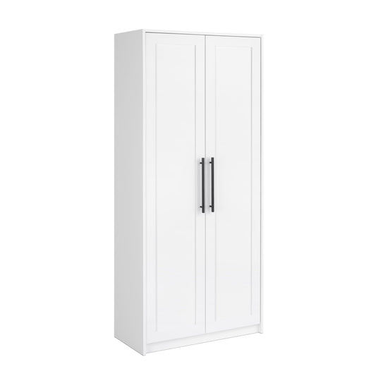 Prepac Elite Premium Home Doors, Storage, Bathroom, Pantry Cabinet with 5 Shelves, 16" D x 32" W x 72" H, White