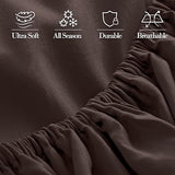 Mocassi King Fitted Sheet - Deep Pocket Cooling Sheets up to 16 inch - Hotel Luxury 1800 Premier - Softest Sheets - Wrinkle Resistant - 1 Single Bottom Fitted Sheet, King, Brown Mocassi
