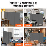 VEVOR Room Divider, 4 Panel Room Divider, Folding Privacy Screen and Portable Partition Divider for Room Separation, Freestanding Room Partitions for Office, Bedroom, Study, Grey VEVOR