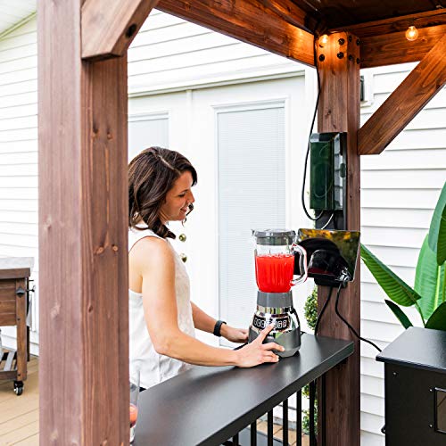 Backyard Discovery Saxony Wooden Grill Gazebo, Insulated Steel Roof, Cook Station, Barbeque, Patio, Deck, Withstand Wind and Snow, Corrosion Backyard Discovery