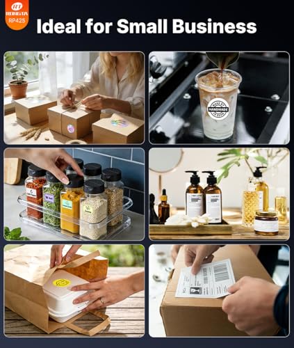 Rongta Bluetooth Shipping Label Printer, Wireless 4x6 Thermal Label Printer for Shipping Packages, Support Android, iPhone, Widely Used for Amazon, Ebay, Shopify, Etsy, UPS, Black Rongta