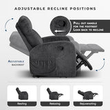 Lexicon Manual Recliner Chair, Textured Microfiber Reclining Chair, Wall Hugger, Track Arms, Magazine Pockets, Manual Recliner for Living Room/Office/Apartment, Easy Assembly, Dark Gray