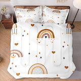 WeCozy Twin Size Comforter Set with Pillowcase, Cute Boho Rainbow Bohemian Nursery Soft 2 Pcs Bedding for Kids and Adults Bedroom Bed Decor WeCozy
