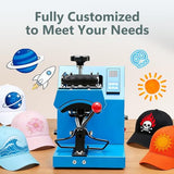 Simple Deluxe Hat Heat Press Machine for Caps, Curved 3.2" x 5.5" Plate, LED Digital Temperature Control 32°F–570°F with Memory Mode, Ideal for Logo, Name and Patch Transfers on Various Caps Simple Deluxe