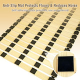 Japanese Tatami Mat Floor Bed, Knotless Solid Wood, Roll-Up Slatted Bed Plate with 2 Storage Straps, Moisture-Proof and Breathable for Floor Sleeping or Futon Mattress, Queen FHNI