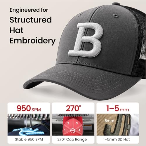 BAi The Vision 15-Needle Commercial Embroidery Machine, 20x16inch Areas, True 1200SPM Stable Production via Institch to Wi-Fi, Calculating Costs and Design Software High-Precision for Business