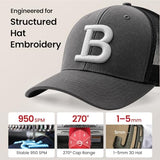 BAi The Vision 15-Needle Commercial Embroidery Machine, 20x16inch Areas, True 1200SPM Stable Production via Institch to Wi-Fi, Calculating Costs and Design Software High-Precision for Business