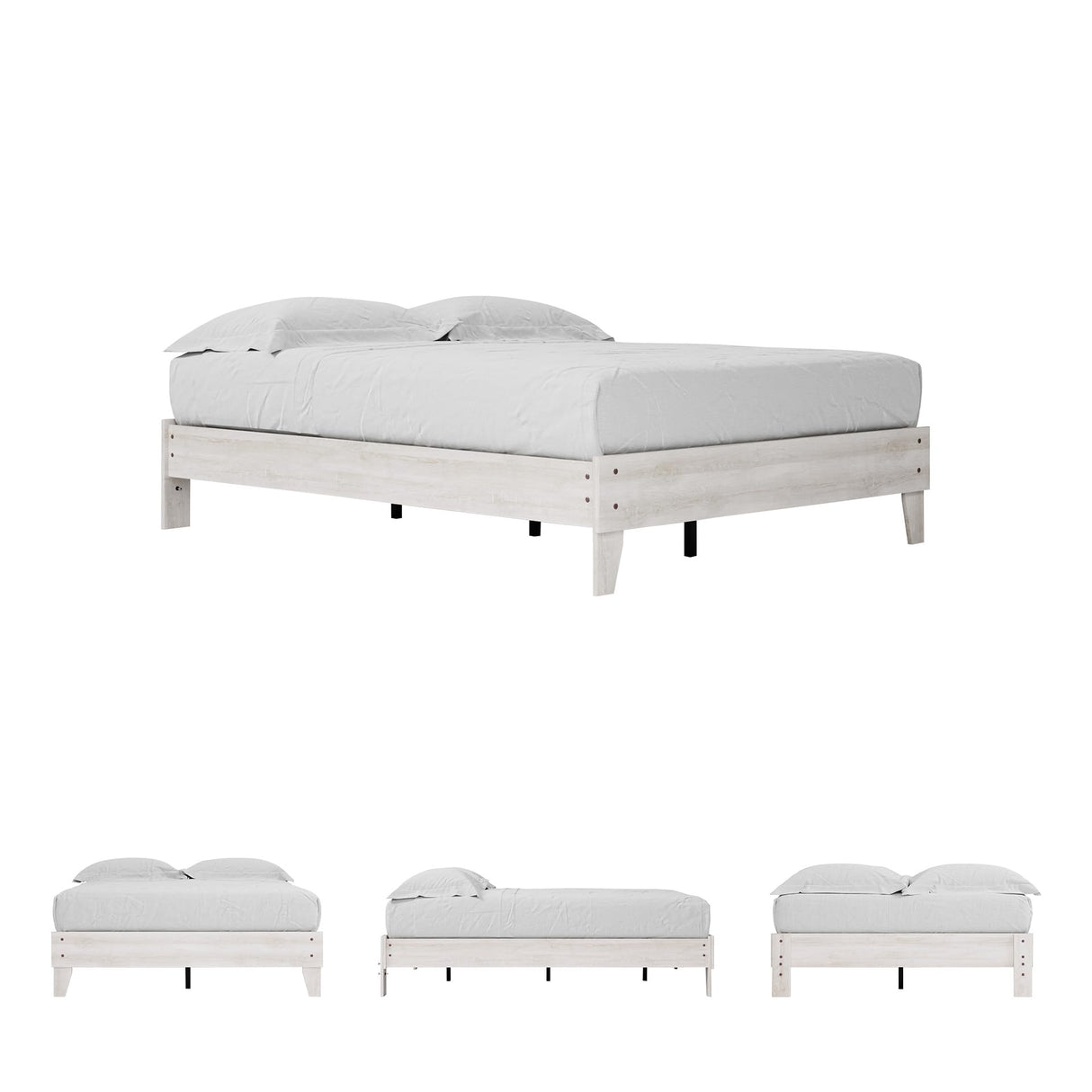 Signature Design by Ashley Shawburn Modern Farmhouse Platform Bed, Queen, Whitewash Signature Design by Ashley