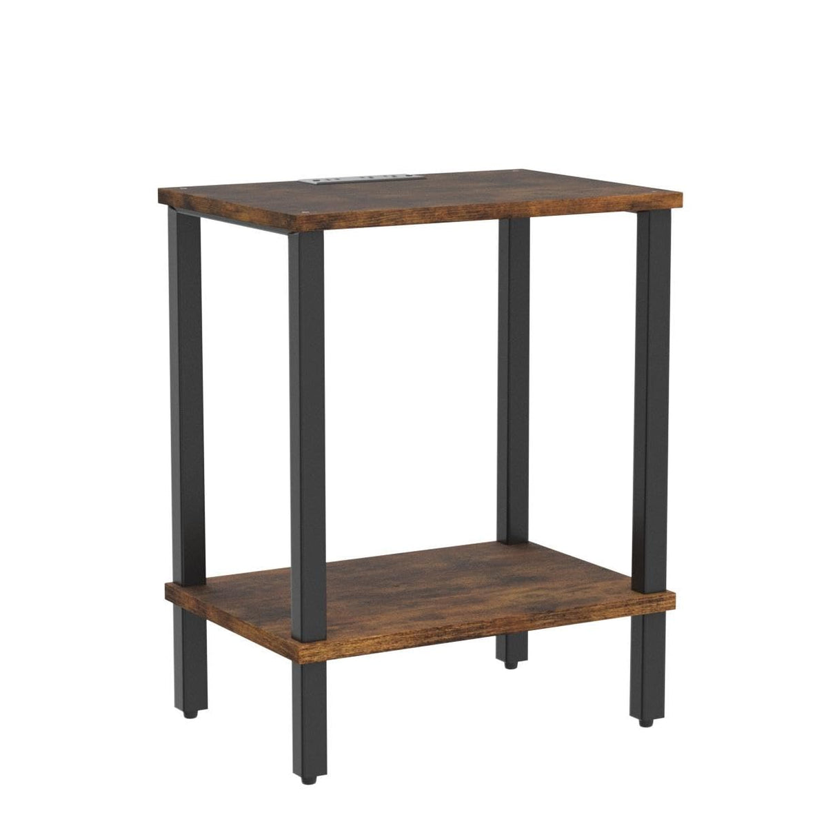 TUTOTAK End Table with Charging Station, Side Table with USB Ports and Outlets, Nightstand, 2-Tier Storage Shelf, Sofa Table for Small Space, 1 Package（2PCS） TB01BB041 TUTOTAK