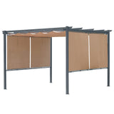 Masyardi 12 x 12 Ft Outdoor Aluminum Pergola, Retractable Canopy & 2 Sides Shades for Patio Backyard Garden Deck Masyardi