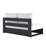 Modway Tahoe Aluminum Modular Right-Facing Outdoor Patio Loveseat in Gray White with Weather-Resistant Cushions, Couch for Garden Backyard, Poolside Modway