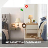 Floating Shelf with Drawer, Floating Nightstand for Bedroom - 16” Wall Shelf, White Floating Shelf with Storage, Floating Shelf for Office Bathroom Kitchen Floating Bedside Table (Light Grey) Bloddream