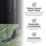 Proman Products - Galaxy II Section Divider, Water Repellent Fabric Room Divider with Black Powder Coated Metal Frame for Indoors or Outdoors, Large 74.25” Width (Black) Proman Products