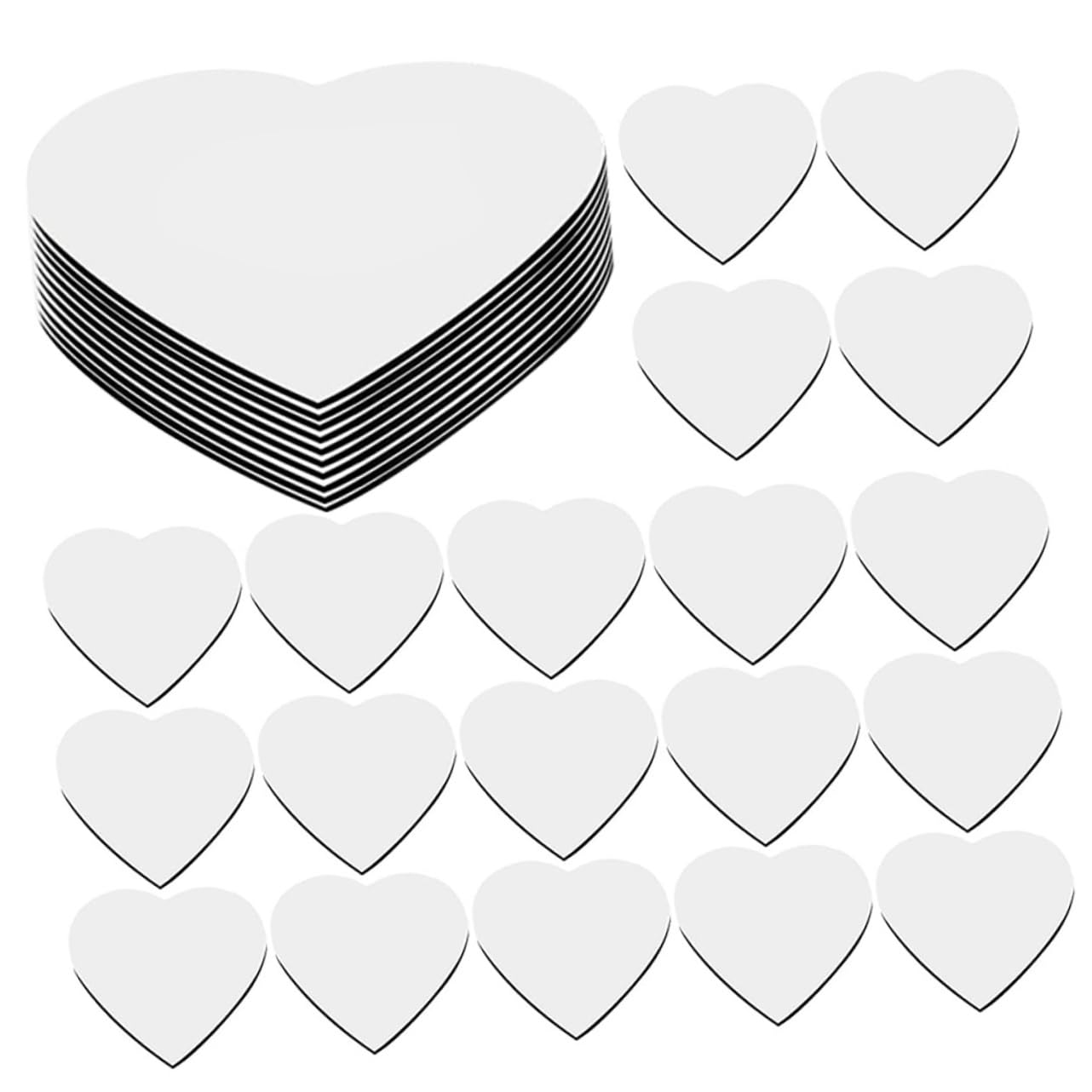 COLLBATH 30pcs Blank Fridge Magnet Magnetic Fridge Sticker Car Magnet Refrigerator for Car Heart Sublimation Magnets Sublimated Fridge Sticker Accessories Heart-Shaped White