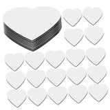 COLLBATH 30pcs Blank Fridge Magnet Magnetic Fridge Sticker Car Magnet Refrigerator for Car Heart Sublimation Magnets Sublimated Fridge Sticker Accessories Heart-Shaped White COLLBATH