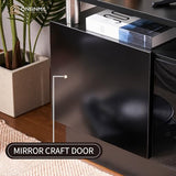 oneinmil 70" Modern Electric Fireplace TV Stand for TVs Up to 80 inch, with Electronic Flame and LED Lights, Luxury High Gloss Finish Entertainment Center, TV Console Cabinet for Living Room, Black oneinmil