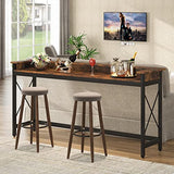 Tribesigns Sofa Table with Outlets and USB Ports, 70.9 inch Extra Long Console Table Behind Couch with Charging Station, Industrial Narrow Entryway Hallway Accent Table for Living Room Tribesigns