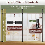 Goovilla Room Divider for Room Separation, Tension Curtain Rods No Drilling, 4-10ft(H) 28-114inch(W) Adjustable Temporary Privacy Wall Divider, Heavy Duty Freestanding Space Partition Separator, Black Goovilla