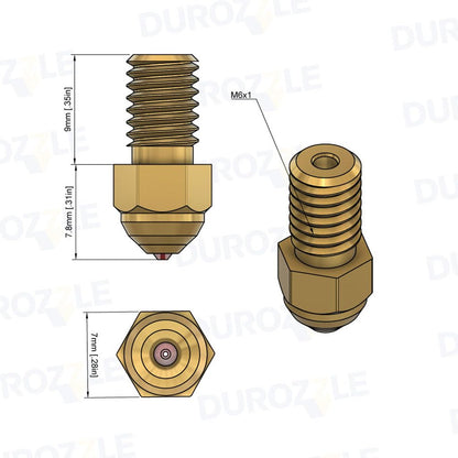 DUROZZLE Ruby Nozzle 0.4mm for Ender 3 V3 SE/Ender 5 S1 / Ender 7 3D Printer Hotend, Hardened & Abrasion Resistant for Precision Additive Manufacturing - WoodArtSupply