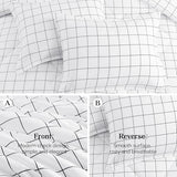 Andency White Grid Comforter Set Twin Size (66x90 Inch), 2 Pieces(1 Grid Comforter and 1 Pillowcase), Summer Lightweight Microfiber Down Alternative White Comforter with Black Lines for Kids Girls Andency
