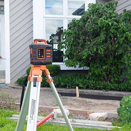 Johnson Level & Tool 40-6543 Self-Leveling Rotary Laser with GreenBrite Technology, 13.58", Green, 1 Kit Johnson
