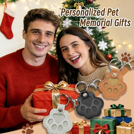 ZooWhale Classic 3 Pcs Dog Fur Storage Keychain,Cute Pet Fur Keepsake Leather Keychain for Collecting Cat and Dog Hair pet Memorial Gifts for Dogs，Black White Brown ZooWhale