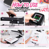 Whubefy Heat Press Machine 15x15 with Fully Slide Out Drawer, 1200W Heat Press Machine for T Shirts Printer, Heat up Fast&Even, Sublimation Shirt Press Machine for Mouse Pad, Pillow, Coaster, Puzzles Whubefy