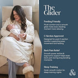 Nurture& The Glider Premium Power Recliner Nursery Glider Chair with Adjustable Head Support | Designed with a Thoughtful Combination of Function and Comfort | Built-in USB Charger (Ivory)