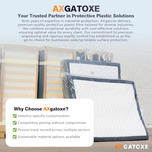 Plastic Mattress Bag for Moving Storage, Waterproof Mattress Cover, Mattress Protector for Moving Supplies - King Size (1.5MIL) Axgatoxe