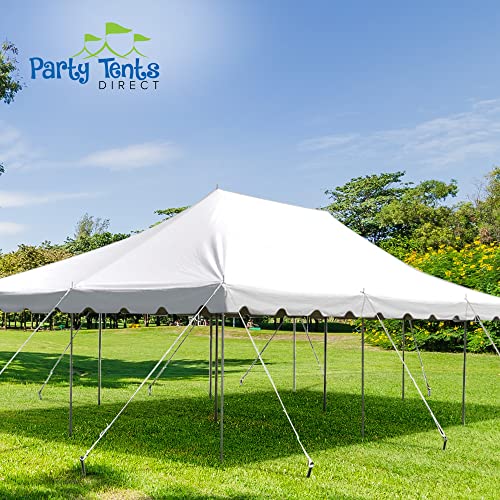 Party Tents Direct 20'x30' Canopy Tent, Weekender Canopy Pole Tent, Easy Up with Heavy Duty PVC White Top, 120 Person Capacity, Outdoor Canopies, Tents for Parties, Weddings & Events - WoodArtSupply