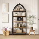 LITTLE TREE 74.8" Tall Bookshelf, 5-Tier Heavy Duty Metal Rack, Large Load-Bearing Capacity, Versatile Shelf for Living Room, Kitchen, Bedroom, Bathroom, Study LITTLE TREE
