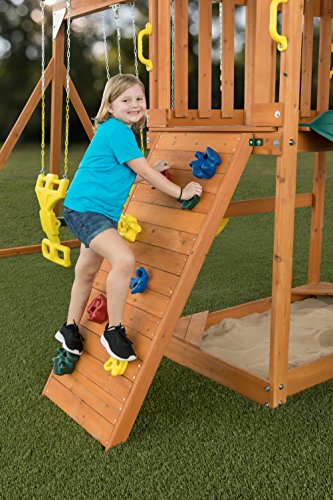 Sky View Cedar Backyard Playset | W: 17'10" D: 9'4" H: 9'9" | w/2-Person Glider & 2 Belt Swings | Binoculars, Steering Wheel & Telescope | Kids Age 3-12 | ASTM Standards | 10-Year Warranty on - WoodArtSupply