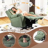 cinkehome Large Power Lift Recliner Chair for Elderly with Extended Footrest, Deep Seat Electric Lift Chairs, Easy Remote, Cup Holders, Side Pocket, Soft Snowflake Fleece, Green