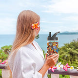 PYD Life Sublimation Sports Kids Water Bottle Blanks 16 OZ White Stainless Steel Bottles Vacuum Flask Tumbler with Sippy Up Lid and Straw for Tumbler Heat Press Sublimation Printing 4 Pack PYD Life